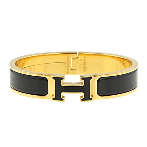 bracciale clic clac hermes nero oro|Nero .